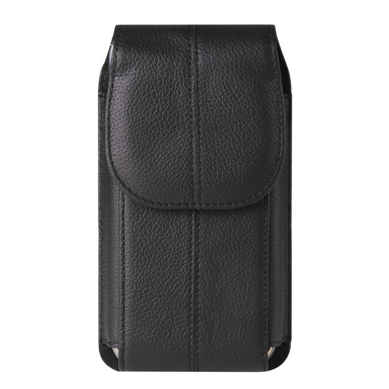 Funda de cuero vertical para el cinturón con clip y gancho para smartphone de 6,7 pulgadas