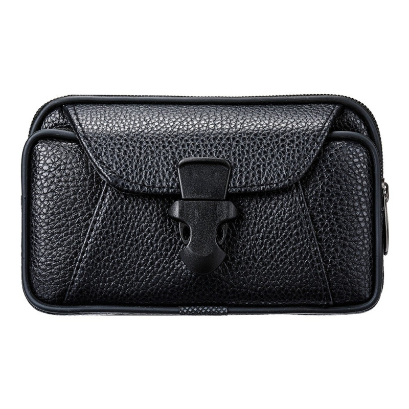 Funda horizontal multifuncional para el cinturón con bolsillo con cremallera para el móvil