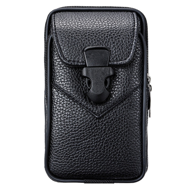 Funda vertical multifuncional para el cinturón con bolsillo con cremallera para el móvil