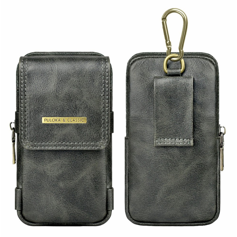 Funda de cinturón colgante con monedero y soporte para bolígrafo para smartphones de hasta 7,2 pulgadas