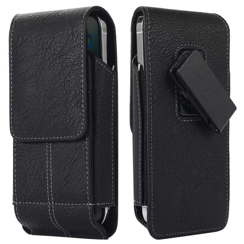 Funda vertical para el cinturón con clip giratorio y tarjetero para smartphones de 5,5 a 6,7 pulgadas