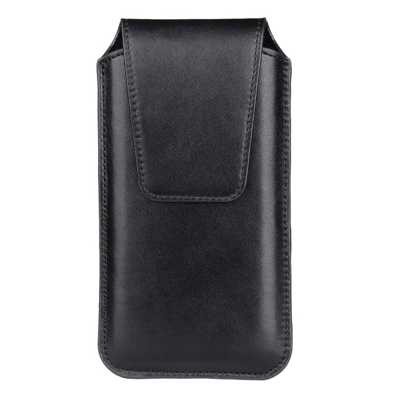 Funda universal vertical de cuero auténtico para smartphone de 5,0 a 5,2 pulgadas, para llevar en el cinturón