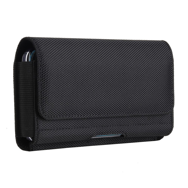 Funda de cinturón de cuero PU para smartphone de 7 pulgadas con cierre magnético y tarjetero