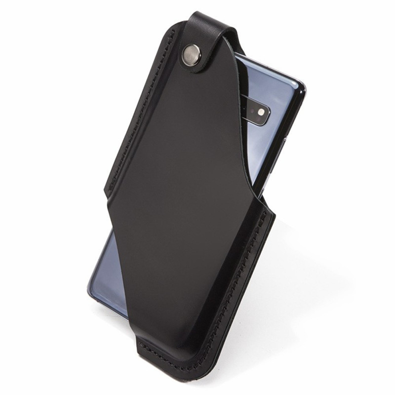 Funda de cuero auténtico para smartphone, para llevar en el cinturón (talla S)
