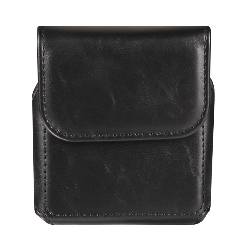 Funda de cinturón de cuero PU con efecto Crazy Horse para el Samsung Galaxy Z Flip y smartphones plegables