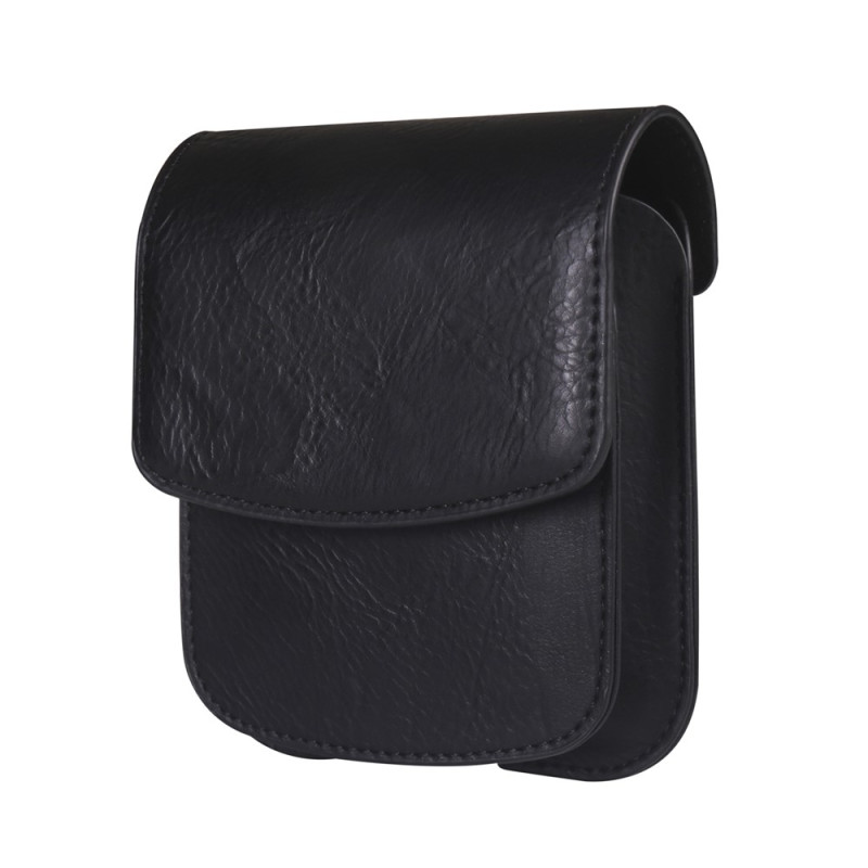 Funda de cinturón de dos compartimentos de cuero PU para smartphone plegable y auriculares inalámbricos