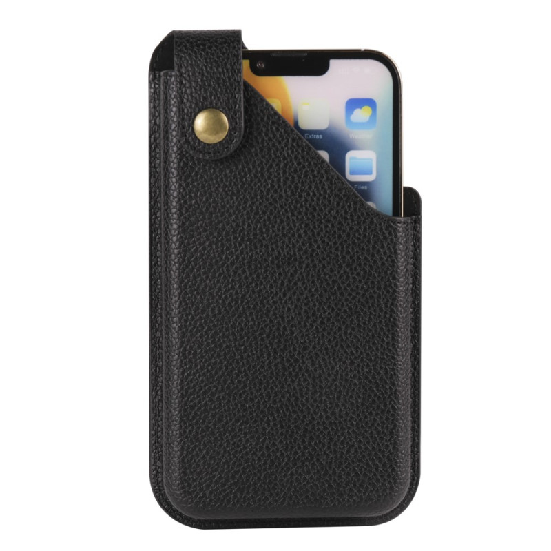 Funda vertical para el cinturón de cuero PU con textura de lichi para smartphone de 6,7 pulgadas