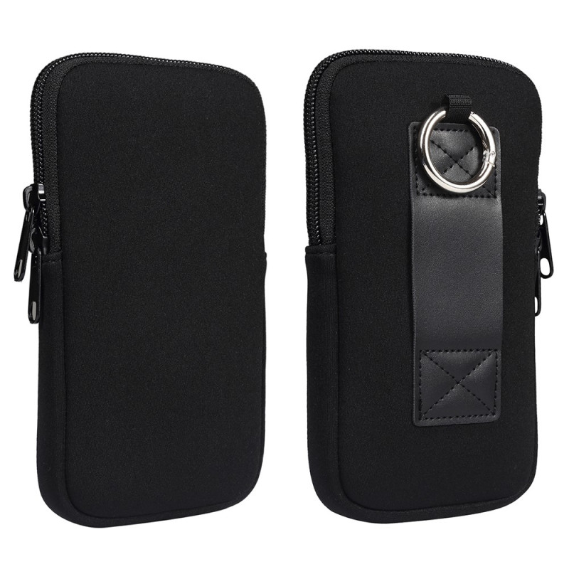 Funda universal de nailon para smartphone de 6,1 pulgadas con doble cierre de cremallera