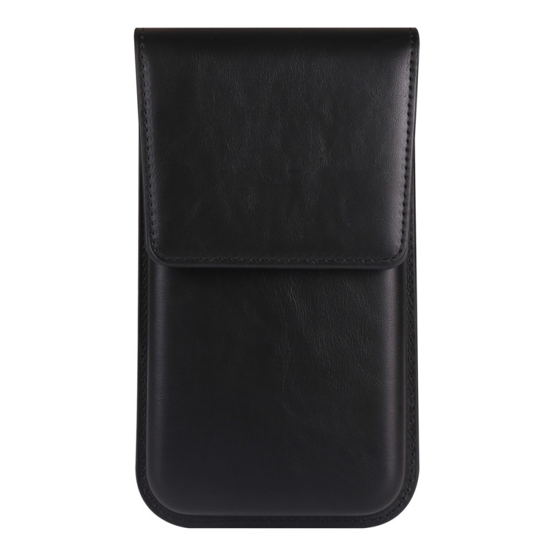 Funda universal vertical de cuero sintético (PU) para smartphone de 6,1 a 6,3 pulgadas, para llevar en el cinturón