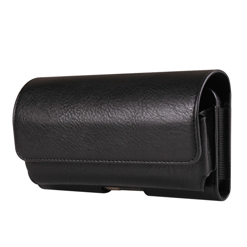 Funda universal horizontal de cuero PU para el cinturón, para smartphones de 6,1 a 6,3 pulgadas, con soporte para gafas