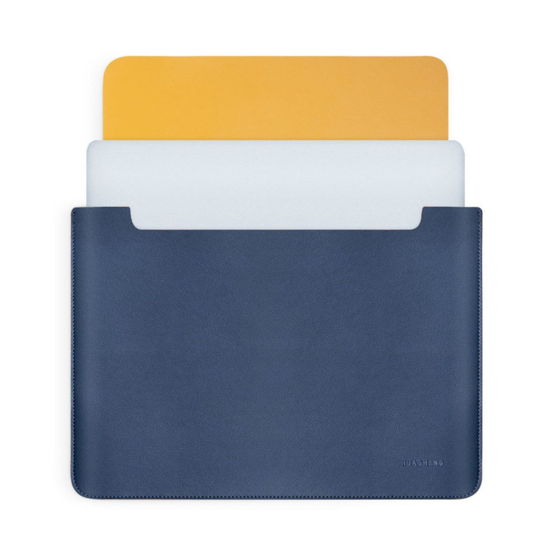 Funda para portátil de 15-15,4 pulgadas, de doble cara, en piel sintética PU HUASHENG