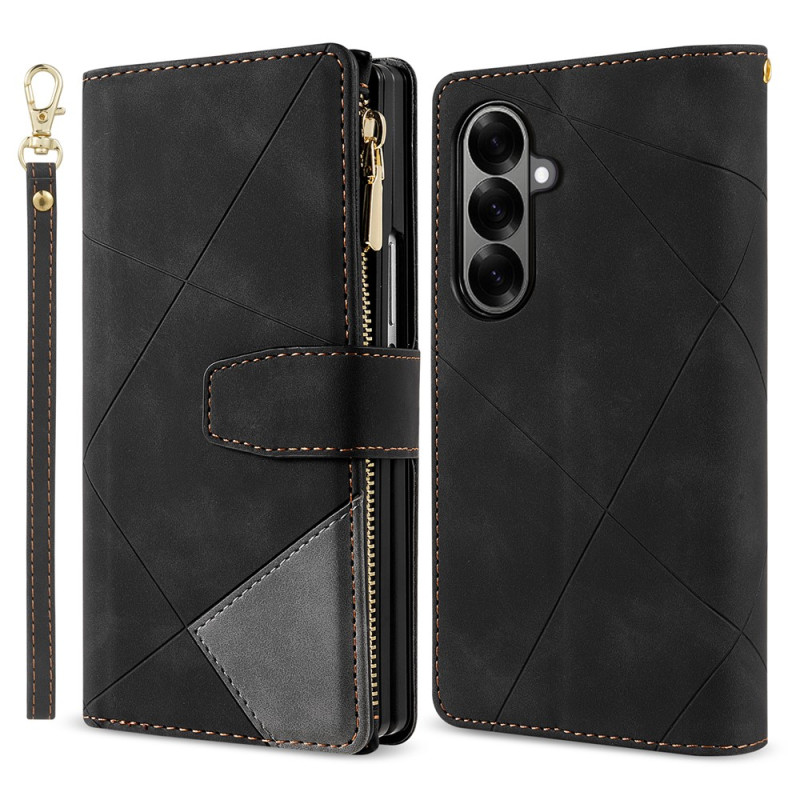 Funda tipo cartera para Samsung Galaxy Z Fold 8 Ultra con efecto ante bicolor