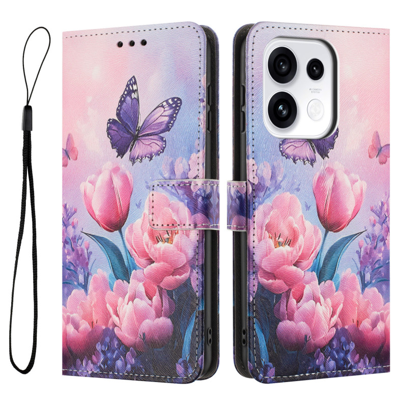 Funda para Oppo Reno 16 / 16 Pro con tulipanes rosas