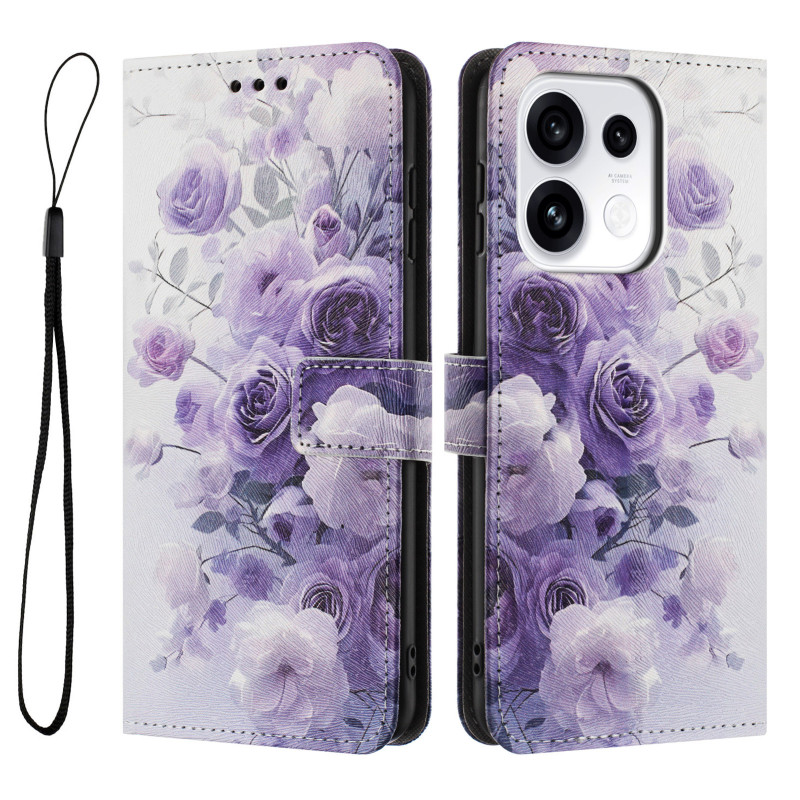 Funda para Oppo Reno 16 / 16 Pro con flores violetas