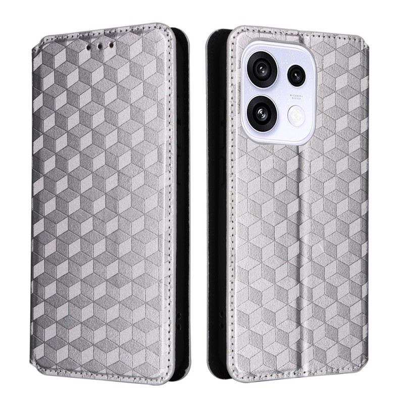 Funda tipo flip para Oppo Reno 16 5G / 16 Pro 5G con relieve de rombos