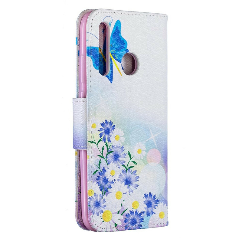 Funda Huawei P Smart Plus 2019 Mariposas y flores pintadas