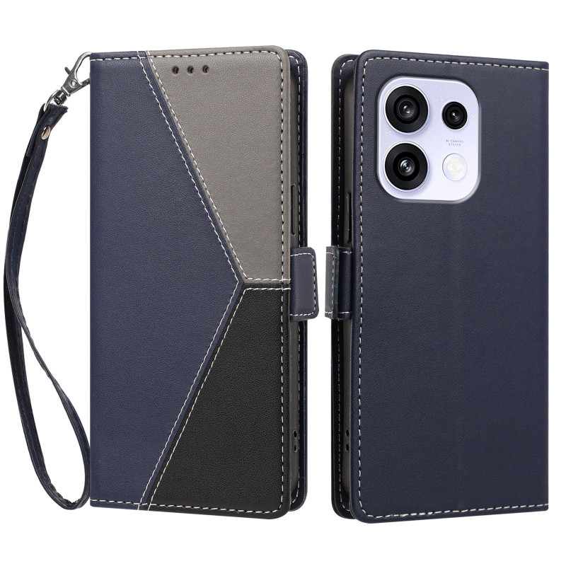 Funda tricolor con cordón para Oppo Reno 16 5G / 16 Pro 5G