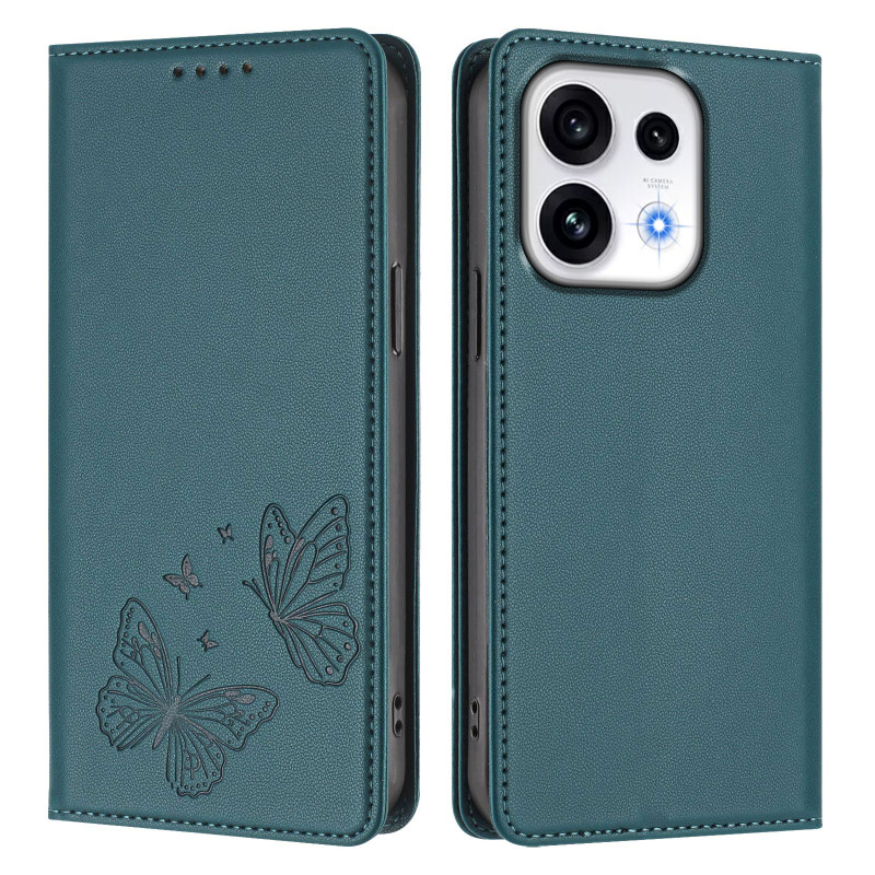 Funda para Oppo Reno 16 5G / 16 Pro 5G con dos mariposas (RFID)