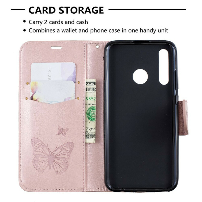 Funda Huawei P Smart Plus 2019 Mariposas en vuelo con colgante