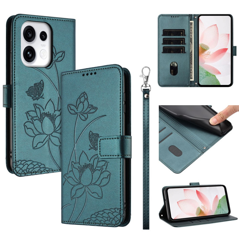 Funda para Oppo Reno 16 F 5G / 16 FS 5G con diseño de loto y colgante
