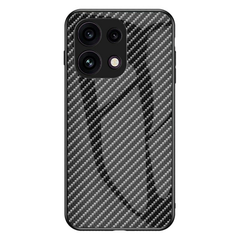 Funda para Oppo Reno 16 F 5G de cristal templado con efecto fibra de carbono