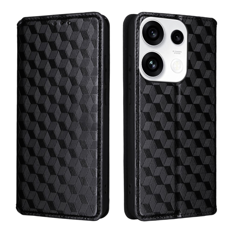 Funda tipo flip para Oppo Reno 16 F 5G / 16 FS 5G con diseño de rombos