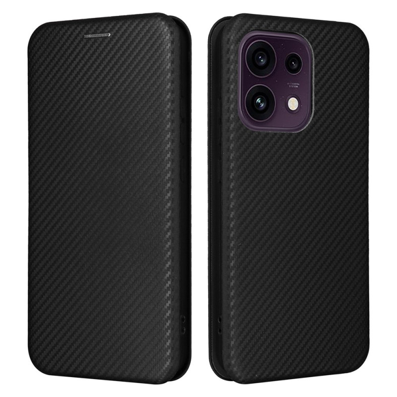Funda tipo flip para Oppo Reno 16 F 5G / 16 FS 5G de fibra de carbono