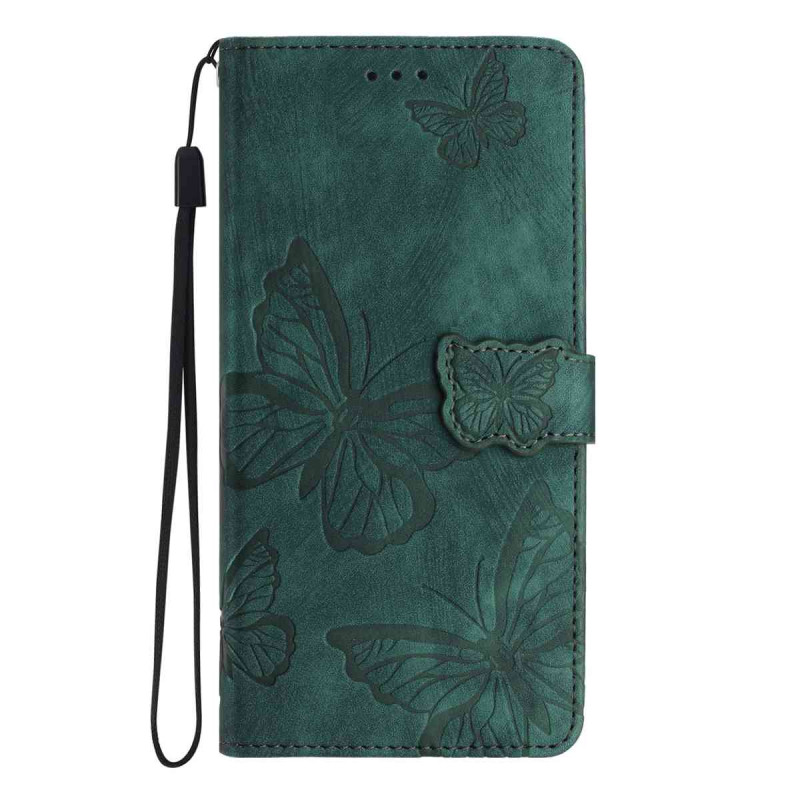 Funda para Google Pixel 11 Pro XL con efecto ante y mariposas