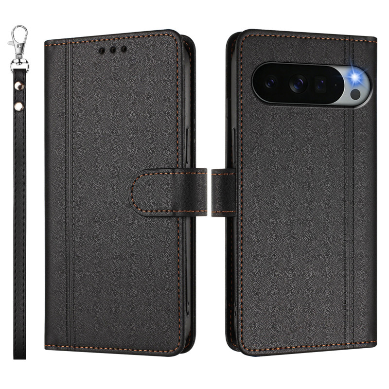 Funda tipo cartera para Google Pixel 11 Pro XL con 9 ranuras para tarjetas y cordón