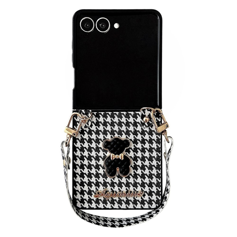 Funda para Samsung Galaxy Z Flip 8 con osito y colgante