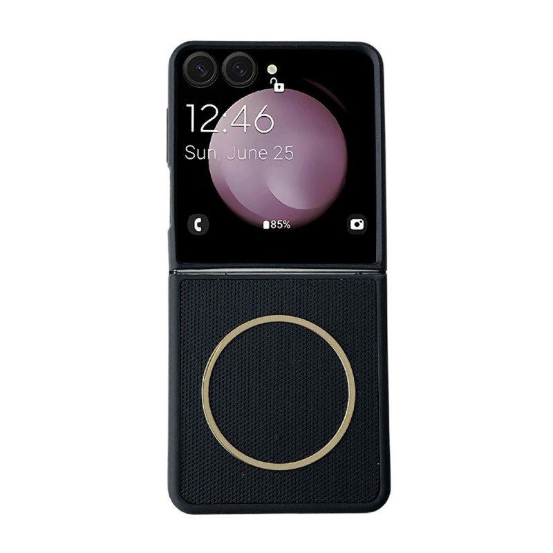 Funda magnética con textura cuadriculada para Samsung Galaxy Z Flip 8