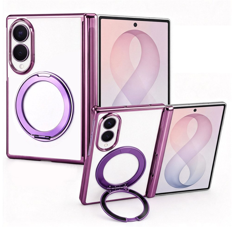 Funda para Samsung Galaxy Z Fold 8 con soporte y borde estilo metal