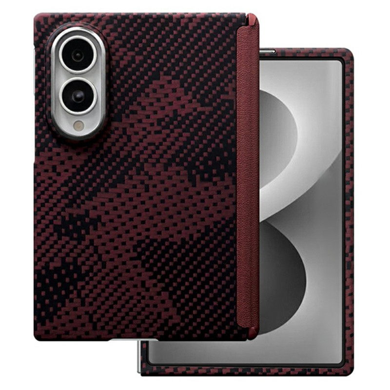 Funda magnética de lujo para Samsung Galaxy Z Fold 8 con protección para la bisagra (roja)