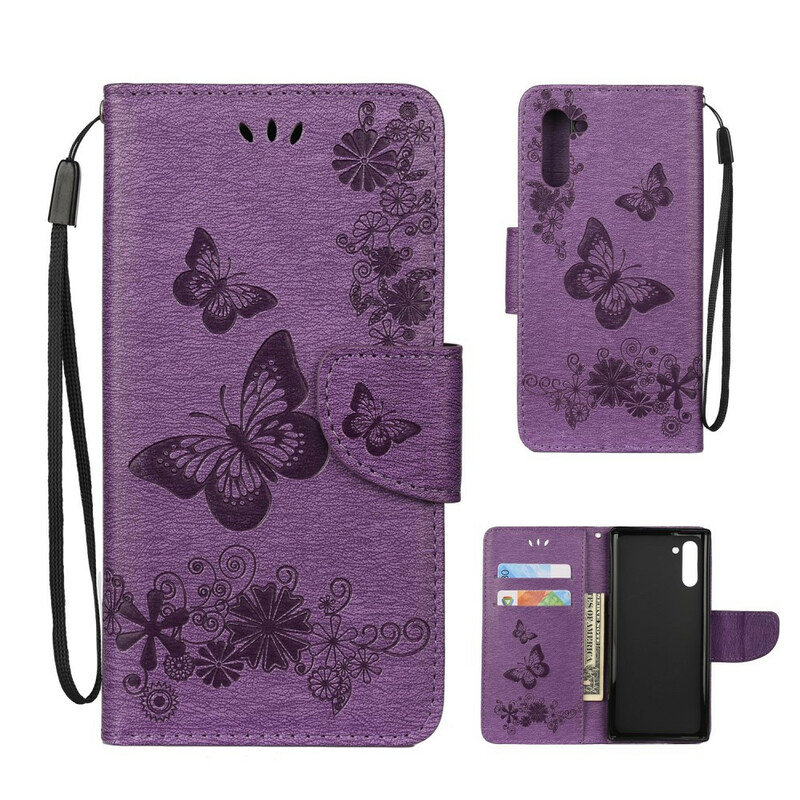 Funda Samsung Galaxy Note 10 Splendid Butterflies con colgante