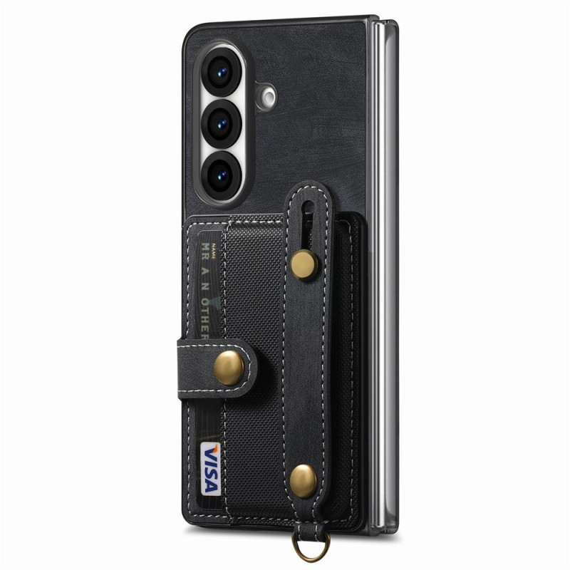 Funda para Samsung Galaxy Z Fold 8 Ultra con tarjetero y colgante de muñeca