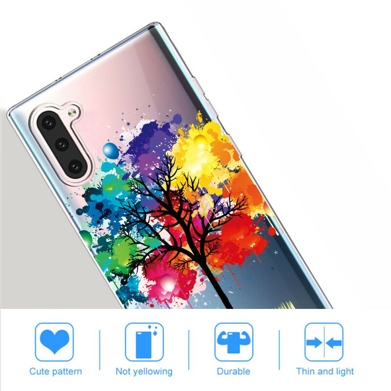 Funda de árbol de acuarela transparente para Samsung Galaxy Note 10