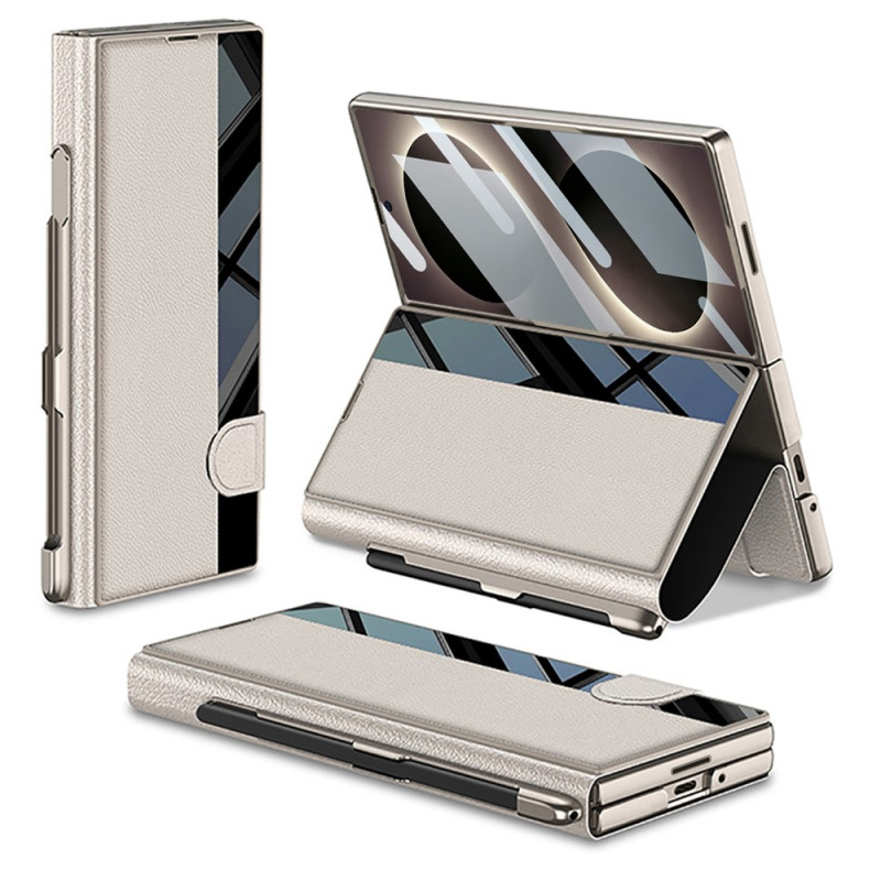 Funda para Samsung Galaxy Z Fold 8 Ultra con efecto fibra de carbono y protector de pantalla