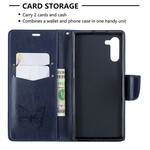 Funda Samsung Galaxy Note 10 Mariposas y solapa oblicua