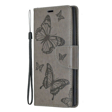 Funda Samsung Galaxy Note 10 Mariposas y solapa oblicua
