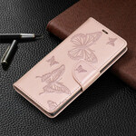 Funda Samsung Galaxy Note 10 Mariposas y solapa oblicua