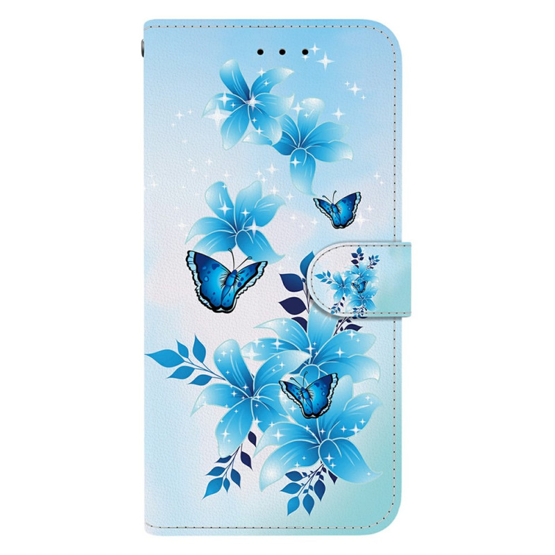 Funda para Xiaomi Redmi Note 17 Pro 5G con pequeñas mariposas azules