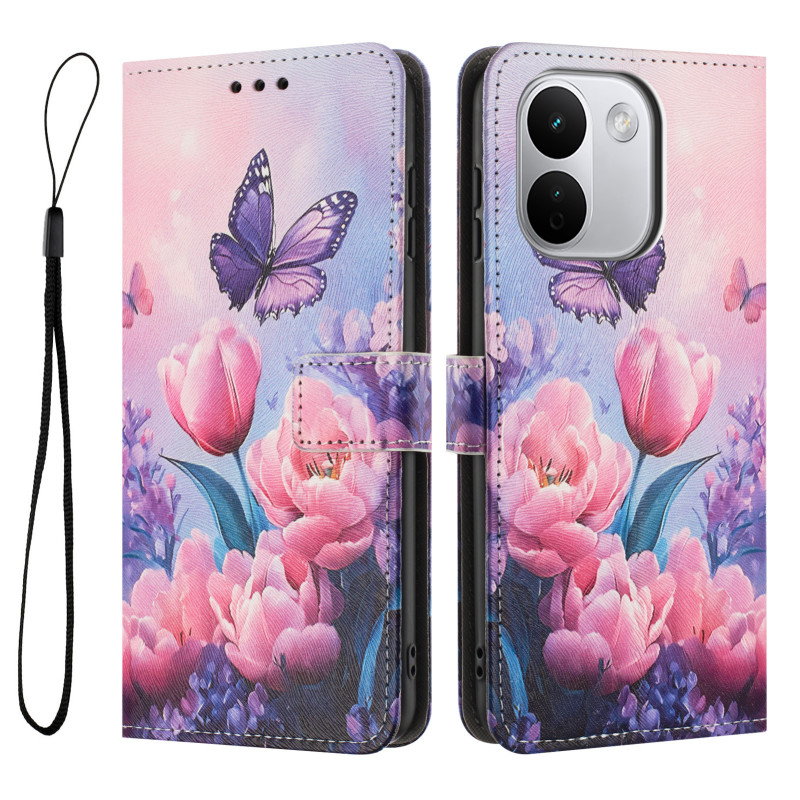 Housse Xiaomi Redmi Note 17 Pro Max 5G Tulipes et Papillon