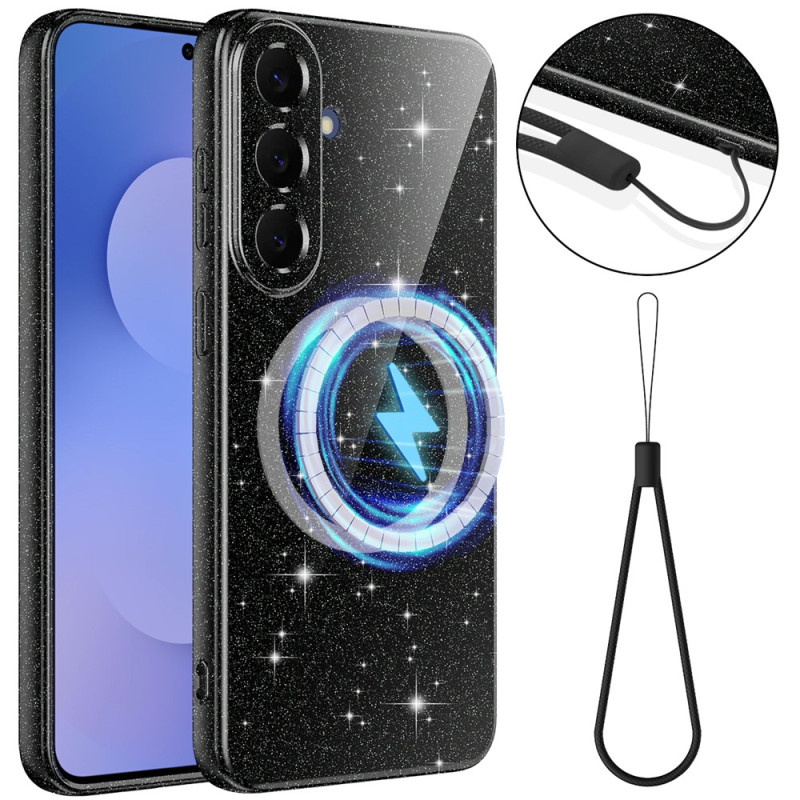 Funda magnética con purpurina y cordón para Samsung Galaxy S26 FE
