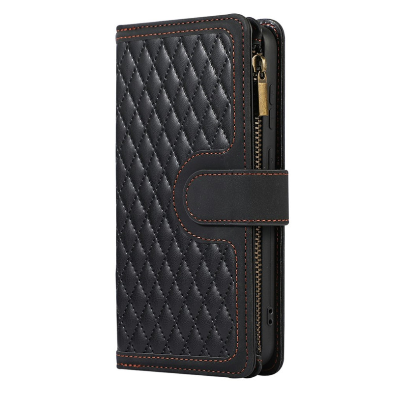 Funda acolchada para Samsung Galaxy S26 FE con 9 compartimentos para tarjetas y cordón