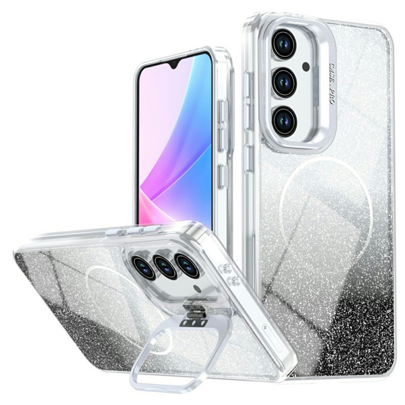 Funda para Samsung Galaxy S26 FE con degradado y purpurina, con soporte