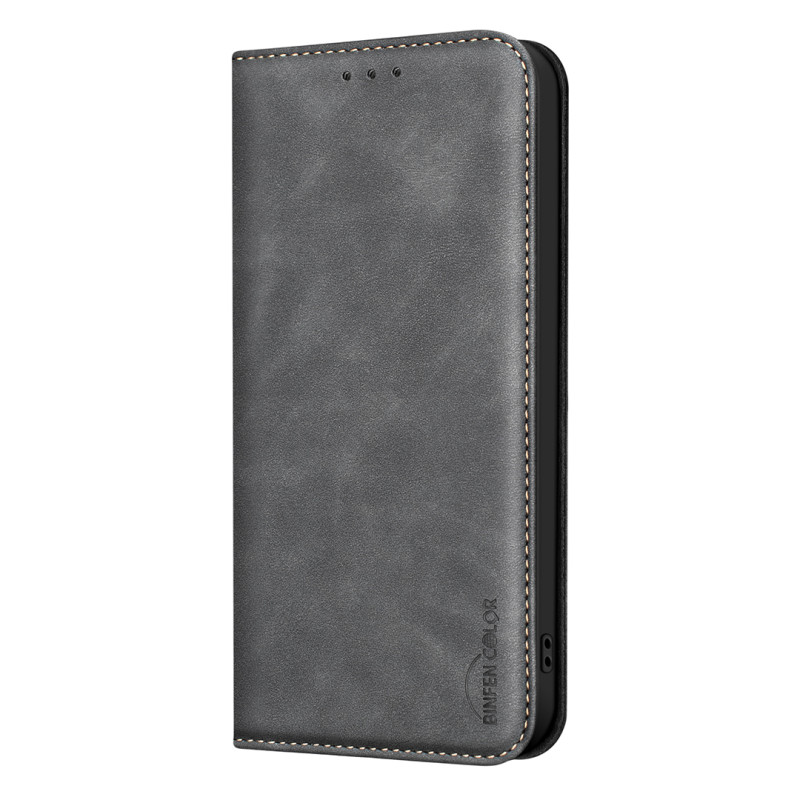 Funda tipo flip para Xiaomi Redmi 17C 5G con efecto vintage de BINFEN COLOR