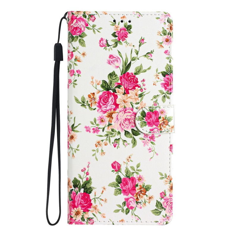 Funda para Xiaomi Redmi 17C 5G con flores rojas