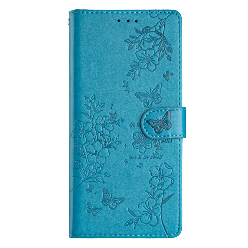 Funda para Xiaomi Redmi 17C 5G con motivos florales y mariposas