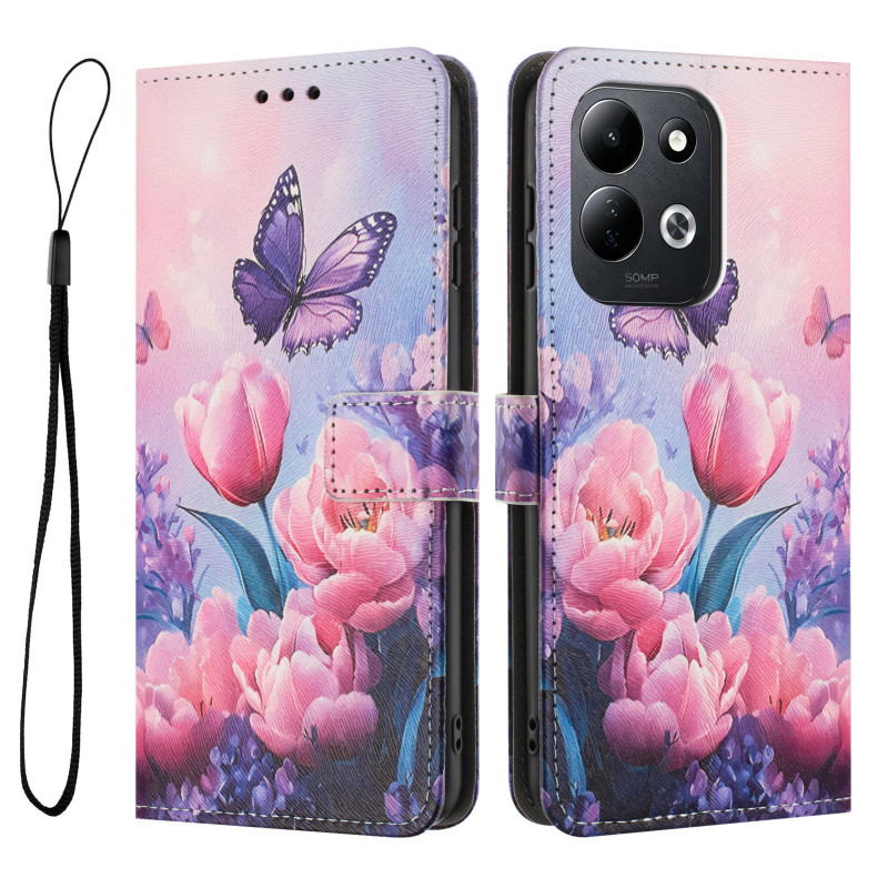 Funda para Xiaomi Redmi 17 5G / 4G con tulipanes y mariposas