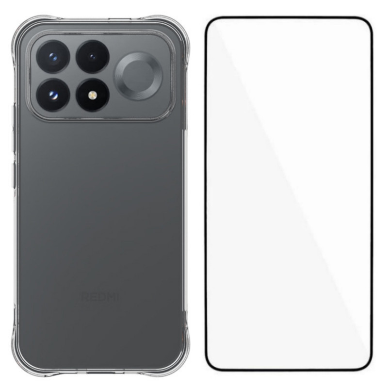 Funda transparente para el Poco F9 Pro con protector de pantalla